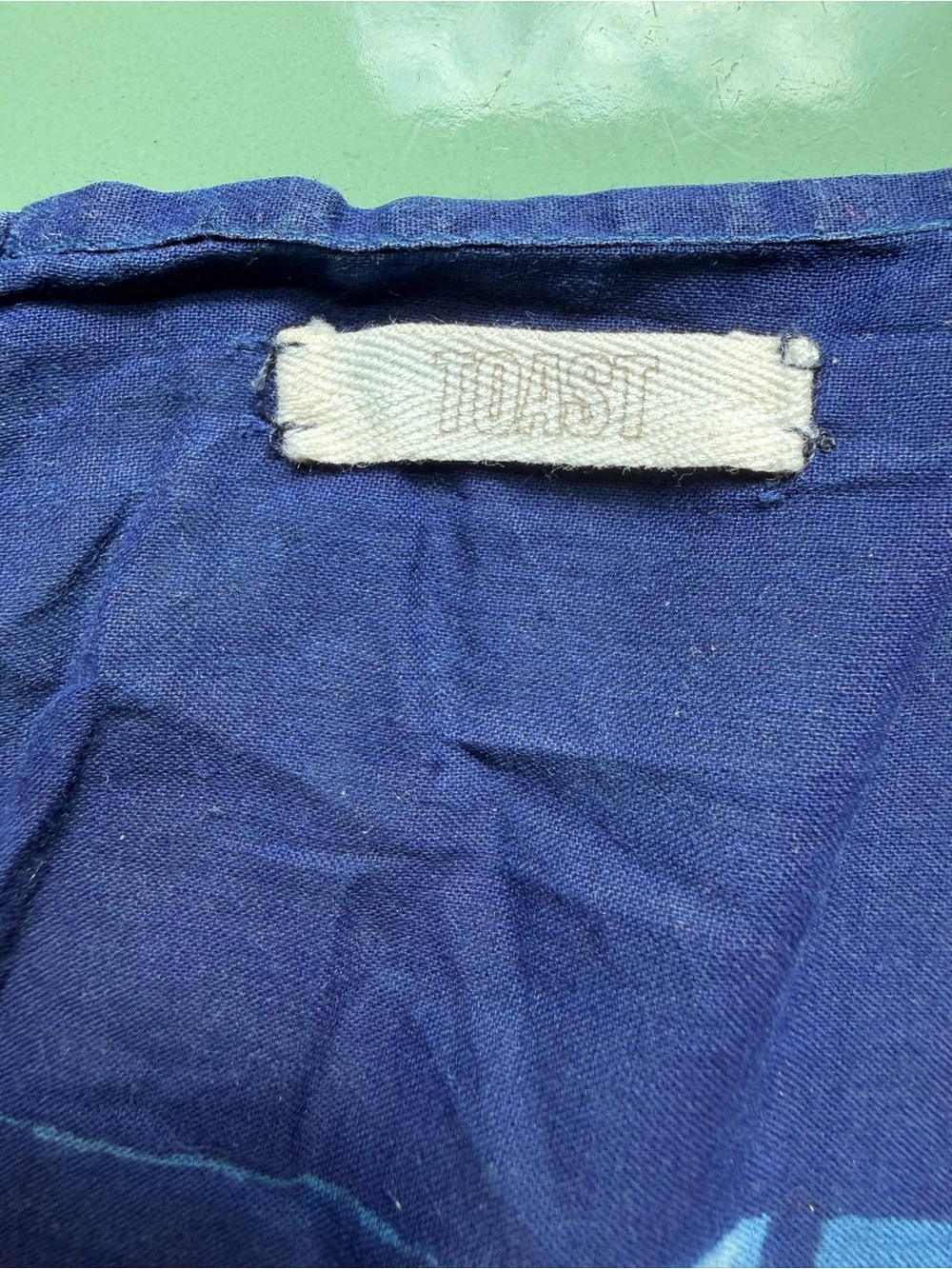 Toast indigo checked cotton scarf - Picture 4 of 4
